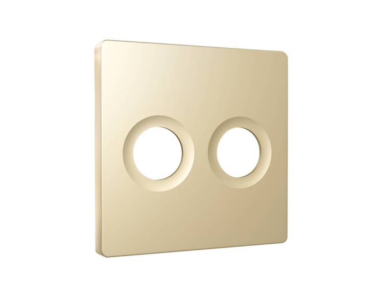 Лицевая панель для двойной TV розетки Ambrella Volt Alfa AP6133 шампань