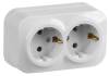 Розетка 2-местная с заземлением IEK Glory ERH21-K01-16 белый