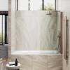 Шторка на ванну MaybahGlass MGV-597-2 поворотная, на монопетле, стекло прозрачное, профиль бронза, 1400x500