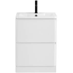 Тумба с раковиной Belbagno Albano ALBANO-700-2C-PIA-BL 70x45x81 Bianco Lucido напольная с двумя выкатными ящиками