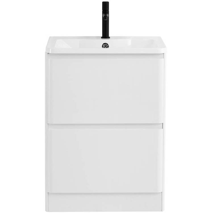 Тумба с раковиной Belbagno Albano ALBANO-700-2C-PIA-BL 70x45x81 Bianco Lucido напольная с двумя выкатными ящиками