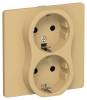 Розетка 2-местная с заземлением IEK Flite FI-R21C-16-K89 шамуа