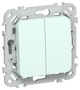 Выключатель 2-клавишный проходной IEK Flite FI-V22-0-10-1-K94 холодный лед