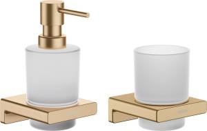 Набор Hansgrohe AddStoris Стакан 41749140 + Дозатор 41745140, шлифованная бронза