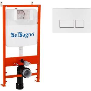 Система инсталляции для унитазов BelBagno BB026/BB042BL кнопка белая