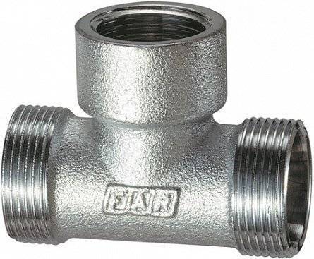 Тройник FAR 3/4-М24х19-М24х19, хромированная латунь, внутренняя-наружная резьба