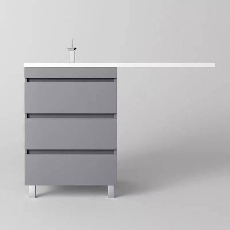 Тумба под раковину Style Line Даллас Леон СС-00002449 (3 Ящ.) Люкс Серая, Plus