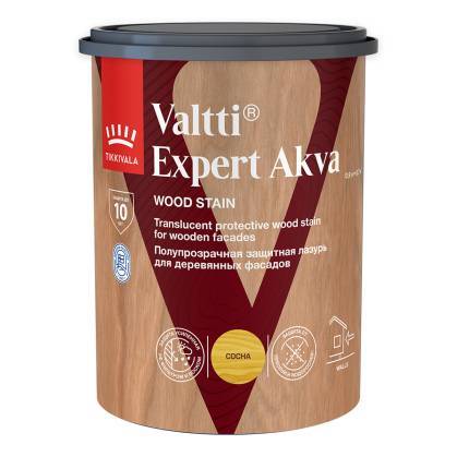 Высокоэффективная декоративно-защитная лазурь Tikkivala Valtti Expert Akva полуматовая сосна 0.9 л