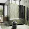 Шторка на ванну MaybahGlass MGV-88-6ш стекло графит матовый, профиль черный, 1400x800 фото 3