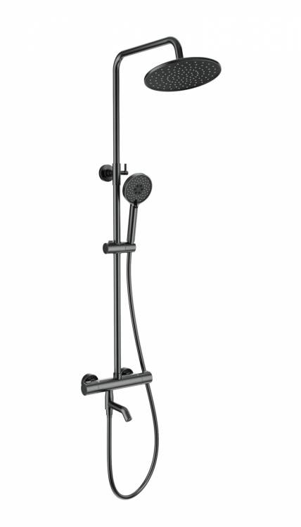 Душевая стойка Wonzon & Woghand WW-B3047-A1-BGG с термостатом, темный графит