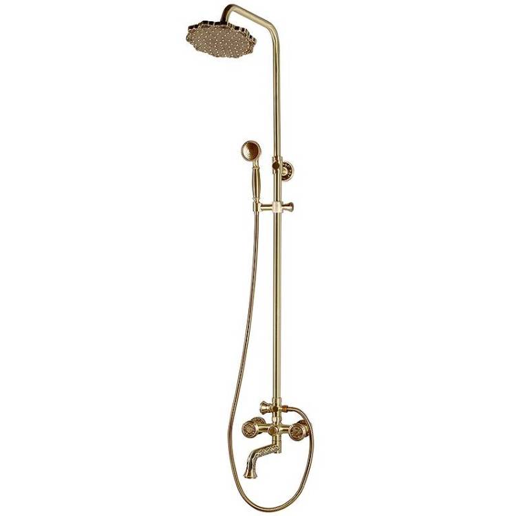 Душевая система Bronze de Luxe Royal 10121PF двухручковый, излив резной 20 см