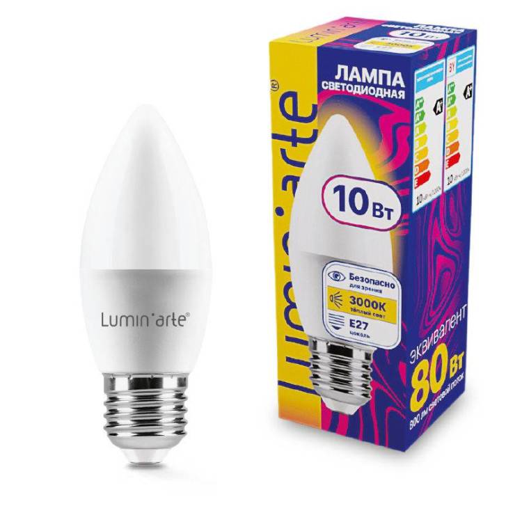 Светодиодная лампа Wolta Lumin Arte LSTD-C37-10W3KE27