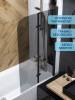 Шторка на ванну Watersense Nancy W00217 профиль черный матовый, стекло тонированное, 80x140 фото 3