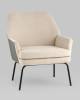 Кресло Stool Group Харви QH-8312K 263-10+b XC309-8 бежевая рогожка, с серой экокожей фото 2