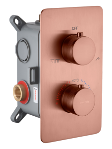 Смеситель для душа Boheme Cell 134-2-CB с термостатом, 2-х проходной, Copper Brushed