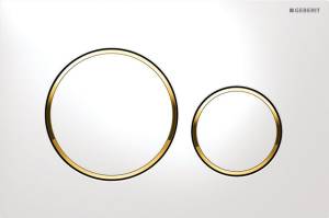 Кнопка смыва Geberit Sigma 20 115.882.KK.1 белая с золотом