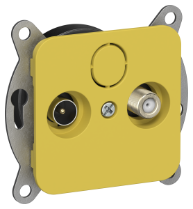 ТВ-розетка TV+SAT оконечная IEK Flite FI-AF23-O-K44 желтый карри