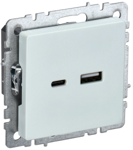 Розетка USB type A+C IEK Brite BR-U22-018-K36 жемчуг