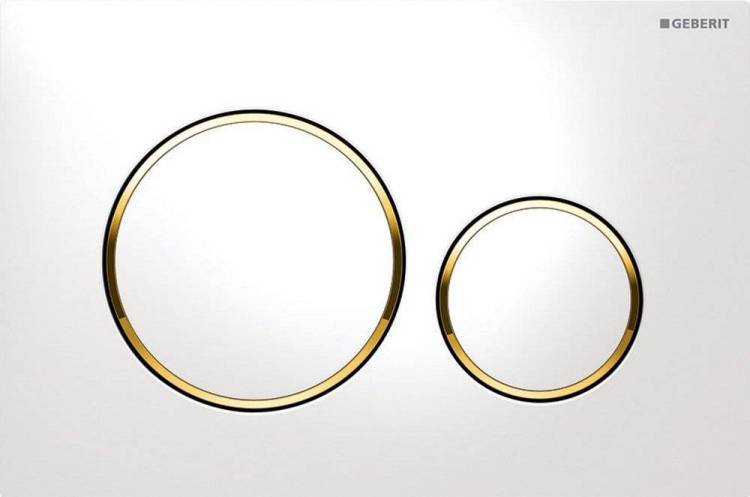 Кнопка смыва Geberit Sigma 20 115.882.KK.1 белая с золотом