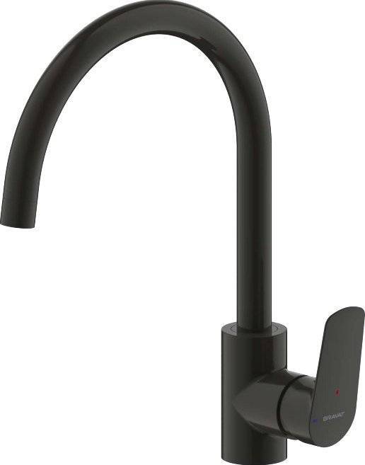 Смеситель для кухни Bravat Rhein F7429564BW-ENG матовый черный