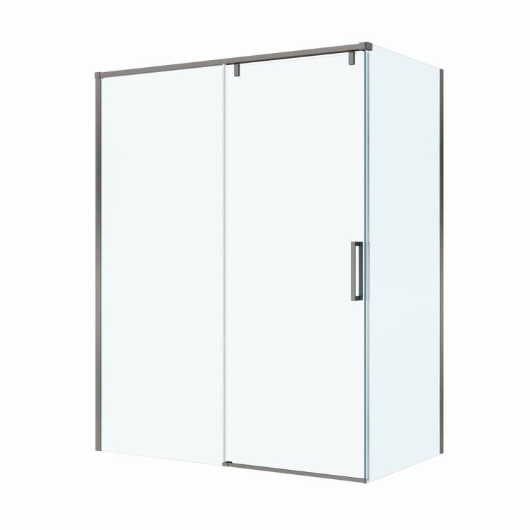 Душевой уголок BelBagno SOFT_CLOSE-1-AH-1-160/90-C-GM профиль оружейная сталь, стекло прозрачное, 160x90x200