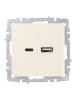 Розетка USB type A+C IEK Brite BR-U22-018-K10 бежевый фото 2