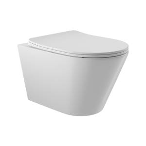 Унитаз подвесной Aqueduto Cone CON0110 безободковый, сиденье микролифт, белый глянцевый