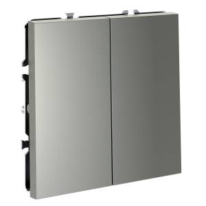 Выключатель 2-клавишный перекрестный Voltum S70 VLS020505 сталь