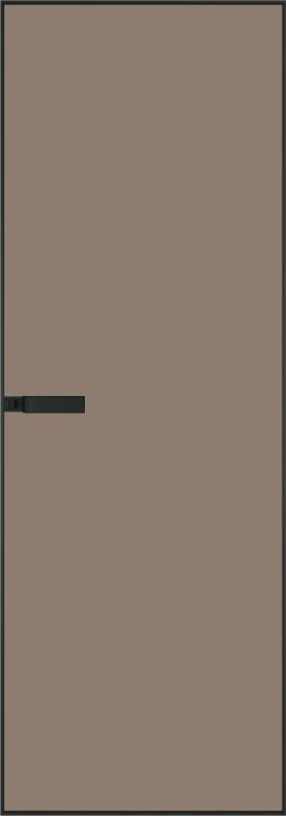 Межкомнатная дверь Profil Doors 1 AGN цвет профиля Черный, стекло безопасное 4 мм монохром капучино 800x2000