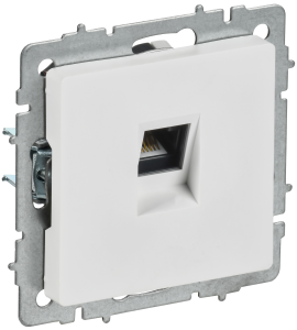Розетка компьютерная RJ45 IEK Brite BR-K10-1-K91 арктический белый