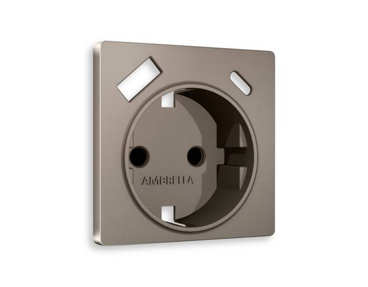 Лицевая панель для электрической розетки с заземлением со шторками 2USB A+C Ambrella Volt Alfa AP6400