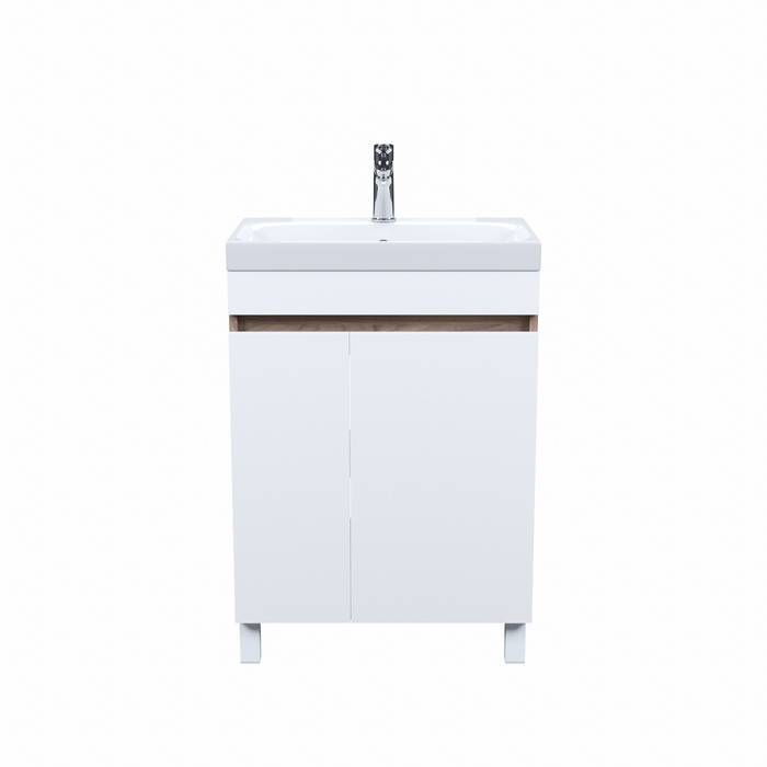 Тумба с раковиной Iddis Zodiac 60 ZOD6ADFi95K напольная, белый, под дерево