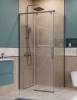 Душевой уголок BelBagno SOFT_CLOSE-1-AH-1-100/90-C-GM профиль оружейная сталь, стекло прозрачное, 100x90x200 фото 2