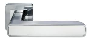 Дверная ручка MORELLI  FLEX MH-44 SC/W-S55 матовый хром/белый