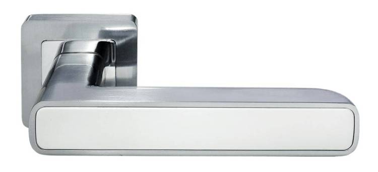 Дверная ручка MORELLI  FLEX MH-44 SC/W-S55 матовый хром/белый