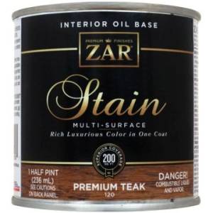 Льняное тонирующее масло ZAR Stain Interior Oil Base 120 Премиум тик (Premium Teak) 0.236 л