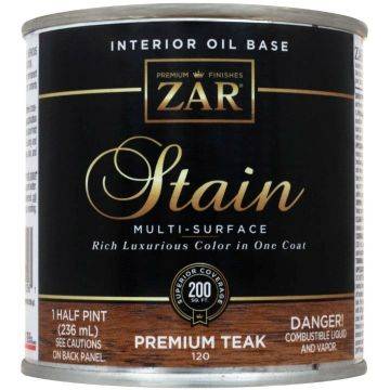 Льняное тонирующее масло ZAR Stain Interior Oil Base 120 Премиум тик (Premium Teak) 0.236 л