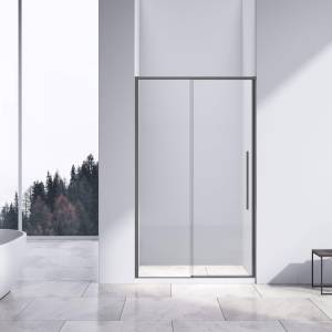 Душевая дверь Vincea Slim-N VDS-4SN140CLGM профиль вороненая сталь, стекло прозрачное, 140x195