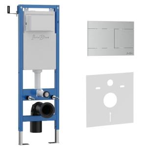 Система инсталляции для унитазов Iberica Blanca Inox-R IB.001М.015.01 кнопка смыва хром матовый