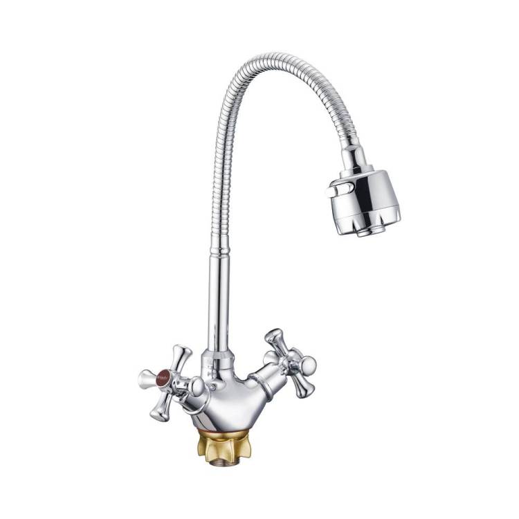 Смеситель для кухни G.lauf Qtz QTZ4-E827 с гибким изливом и режимом душ, хром