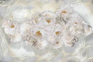 3D Фотообои Artegrafico «Роскошные пионы на мраморе» RC-006 песок