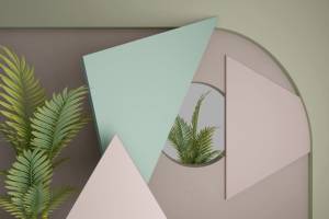 3D Фотообои Artegrafico «Геометрия с природными мотивами» OP-011 акварель