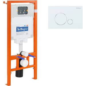 Система инсталляции для унитазов BelBagno BB002-80/BB014-SR-BIANCO кнопка белая