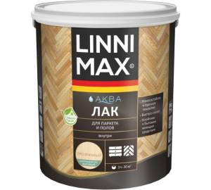 Лак акриловый для паркета и полов Linnimax Аква шелковисто-матовый прозрачный 2.5 л