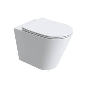 Унитаз приставной BelBagno Flay BB1003CB-TOR/SC безободковый, с сиденьем микролифт, белый