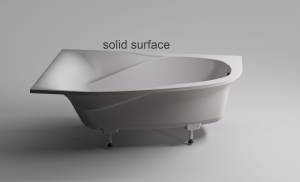 Ванна из искусственного камня Астра-Форм Селена 170x100 Solid Surface, левая, белая матовая