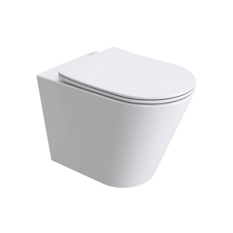 Унитаз приставной BelBagno Flay BB1003CB-TOR/SC безободковый, с сиденьем микролифт, белый