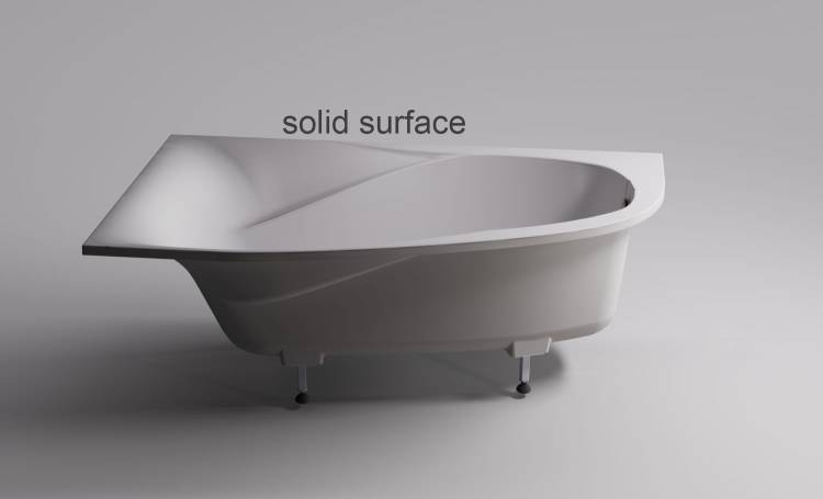 Ванна из искусственного камня Астра-Форм Селена 170x100 Solid Surface, левая, белая матовая