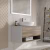 Тумба под раковину Kerama Marazzi Plaza Modern PLB.M.100.1\OAK.O подвесная 100 дуб орегон 1 ящик + полка фото 3