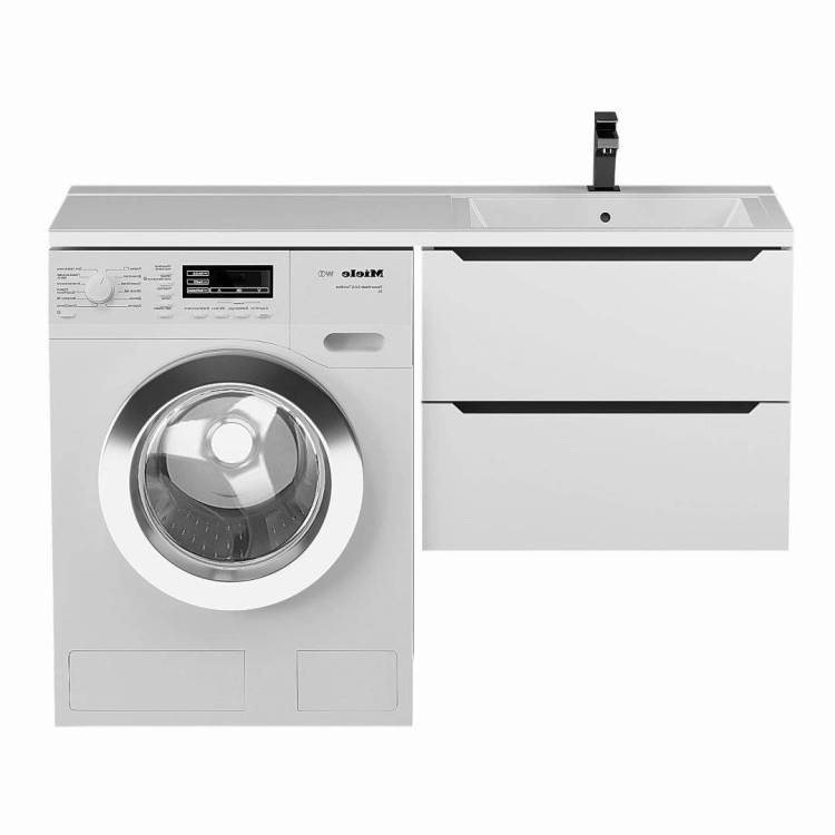 Тумба под раковину Uperwood Tanos 291020261 под стиральную машину, подвесная, белая, графит, 60 см